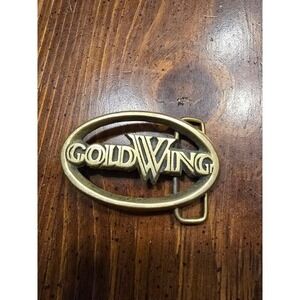 Vintage Goldwing Gold Wing Motorcycle Brass Belt Buckle